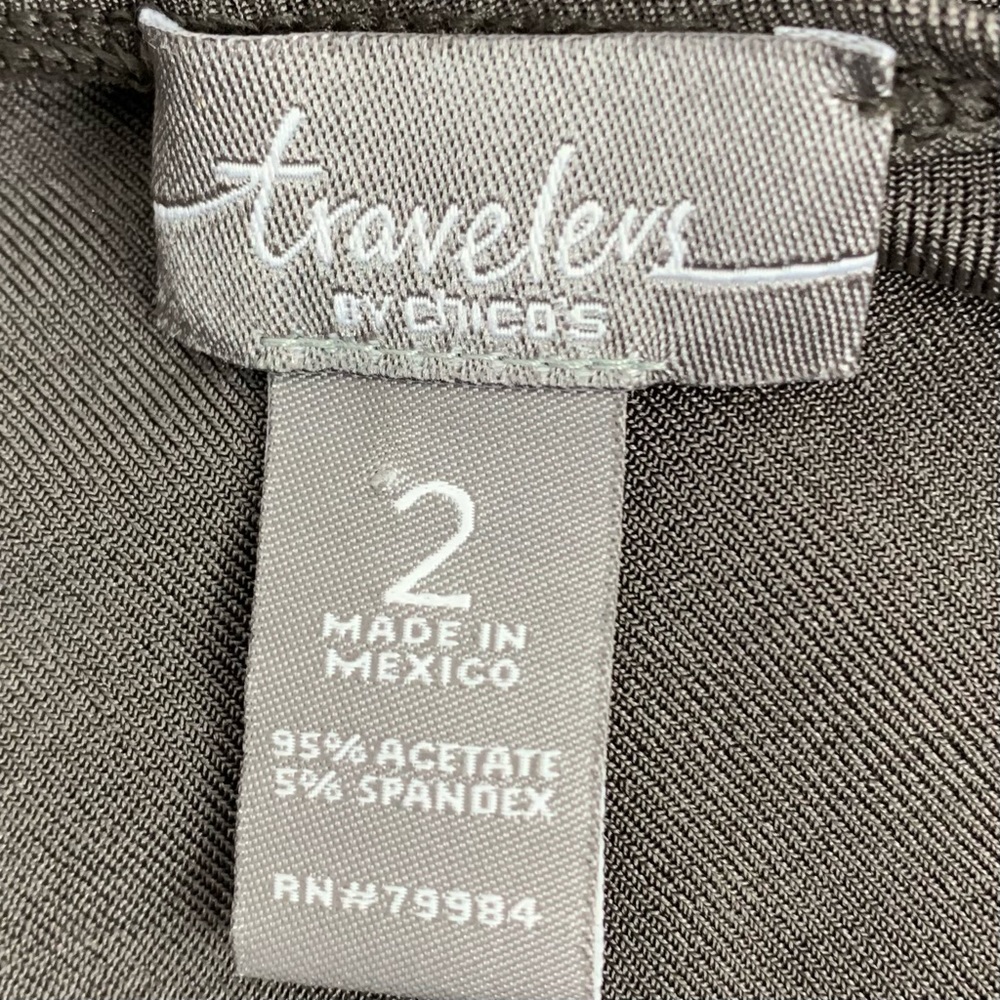 CHICO'S Travelers Slinky Knit Sleeveless Tank Top Dark Taupe Size L - Picture 4 of 5